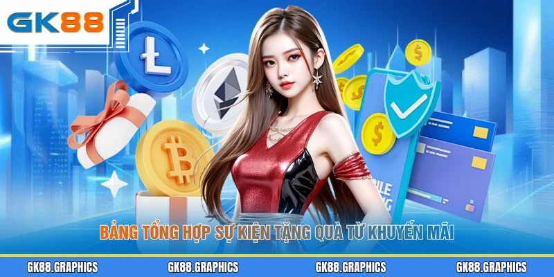 Bảng tổng hợp sự kiện tặng quà từ khuyến mãi